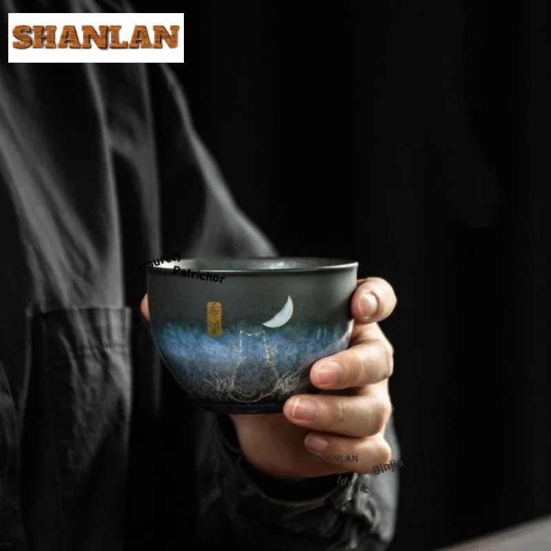 140 فرن تغيير الفخار الخشن فنجان الشاي الرجعية وعاء الشاي فنجان شاي مجموعة الشاي تذوق العطر كوب تشازان ماستر أكواب للشاي الحرفية #4