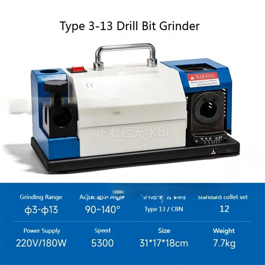 Desktop Drill Grinder 3-13MM Twist Drill Sharpener 90-140° Angle Adjustable Tool Grinding Machine