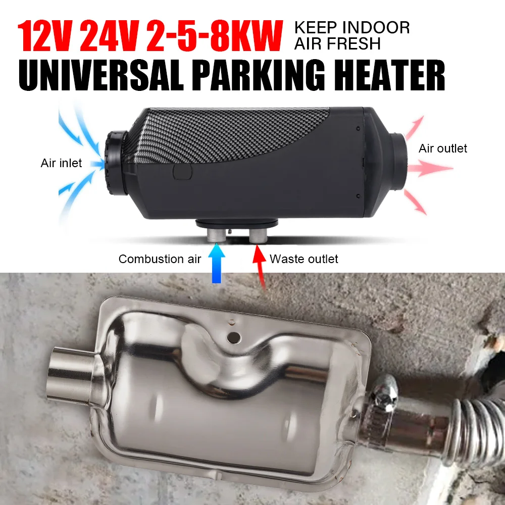 

200/300CM Air Diesel Parking Heater Stainless Steel Exhaust Pipe Tube Gas Vent Fuel Tank Muffler for Heater Accessories