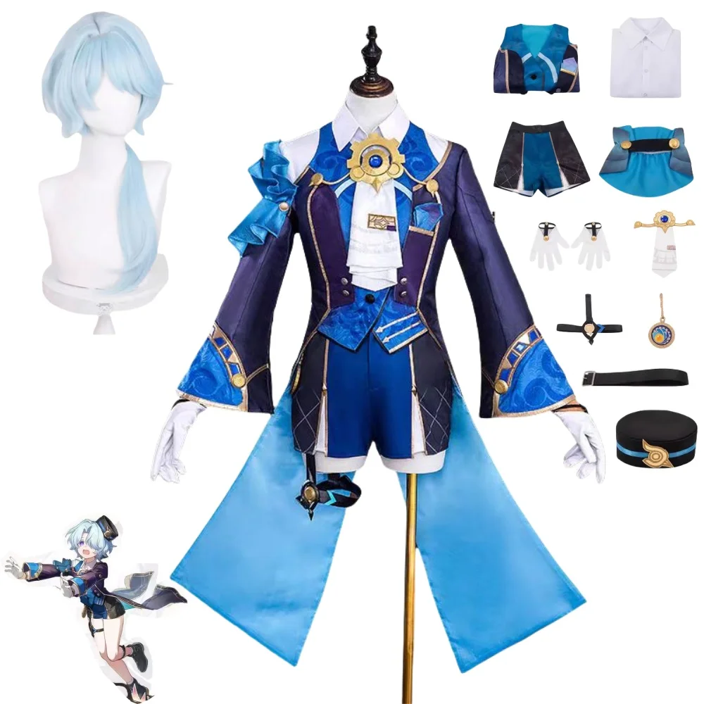 

Game Honkai Star Rail Misha Cosplay Costume Caelus Cosplay Wigs Uniform Suit Halloween Party for Women and Girls