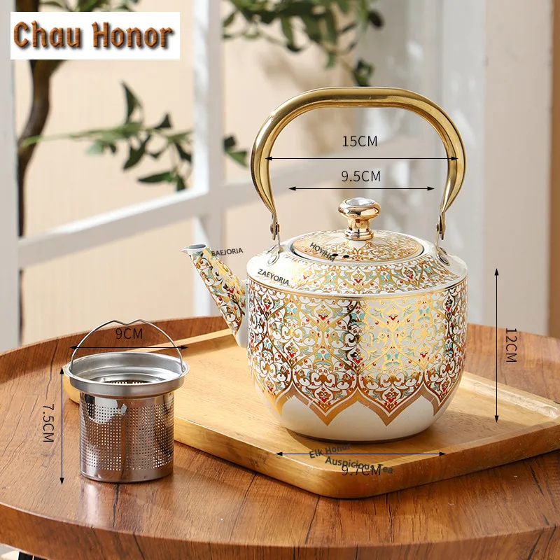 

1.6L China-chic Style Stainless Steel Kettle With Tea Strainer Boiling Water Kettle Induction Cooker Gas Universal Flower Teapot