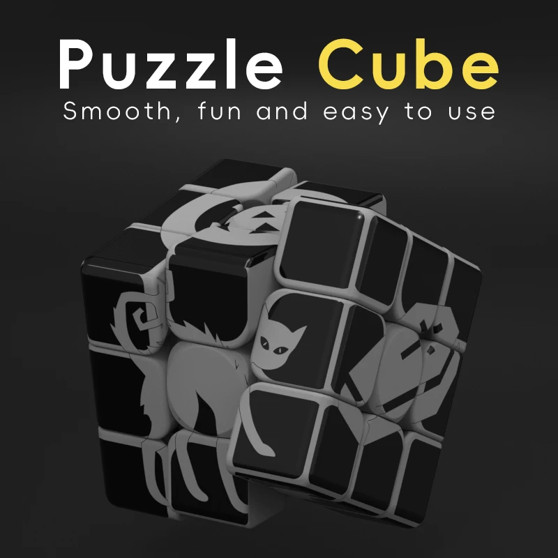 المكعب السحري 3x3x3 الأشعة فوق البنفسجية اللون اللوحة ضوء الليل هالوين الإجهاد الإغاثة لغز المهنية السلس سرعة لعبة لعب الأطفال هدية