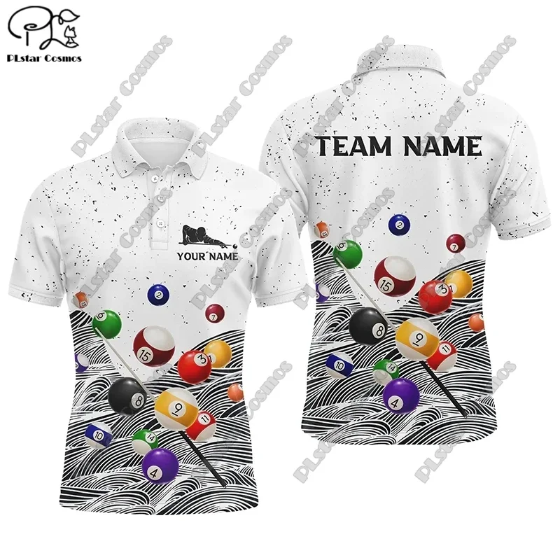 Men's Custom Name Polo Shirts Fun Billiard Jerseys Personalized Billiard Club League Shirts 3D Printed Polo Shirts T-Shirts t-3