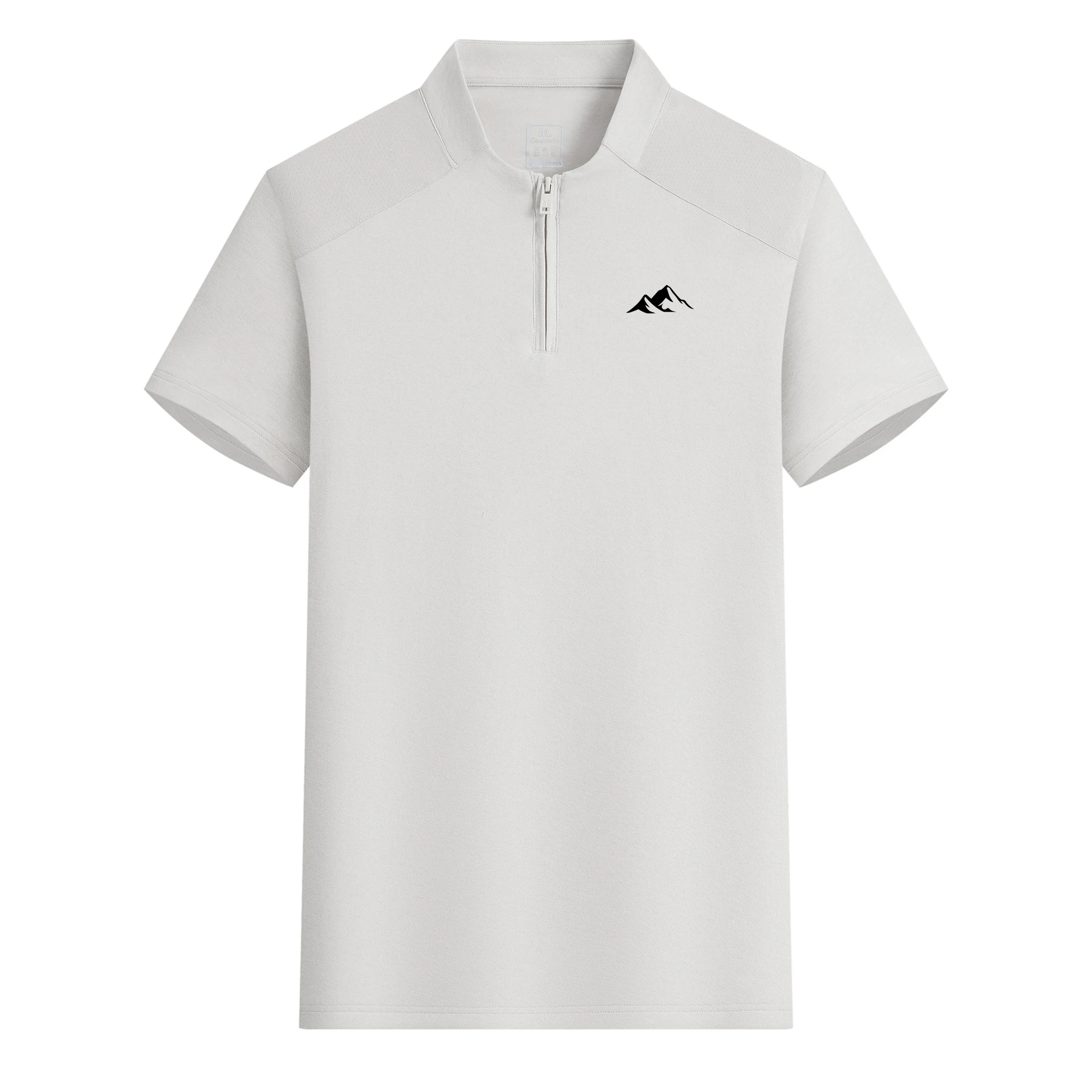Spring Original Men's Short Sleeve Polo Shirt Stand Collar Minimalist Exercise T-Shirt Fashion Leisure Mesh Breathable Wear