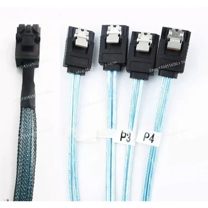 Main board SATA 7P to Mini sas HD8643 array card 12G hard disk cage backplane forward and reverse data cable