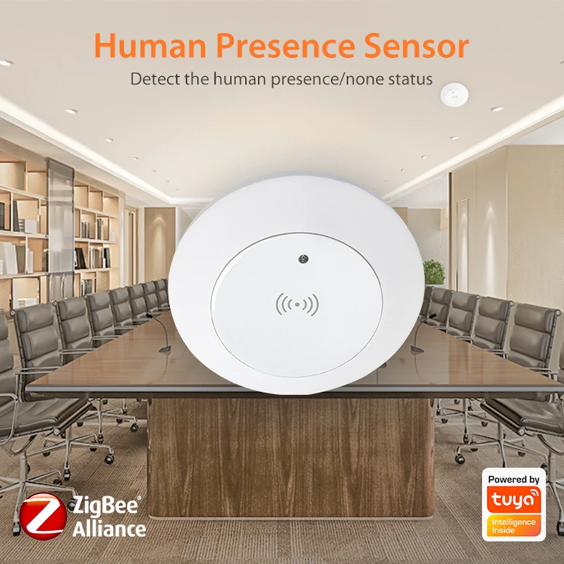 

NEO Coolcam Tuya ZigBee 24G MmWave Радар Умная присутствие человека с детектором подсветки Поддержка выключателя света 95 ~ 250 В