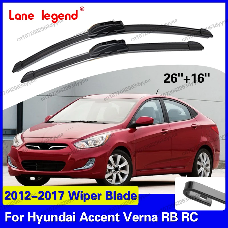 

For Hyundai Accent Verna RB RC 2012-2017 2Pcs Front Windshield Wiper Blades Windscreen Wipers 2013 2014 2015 Accessories