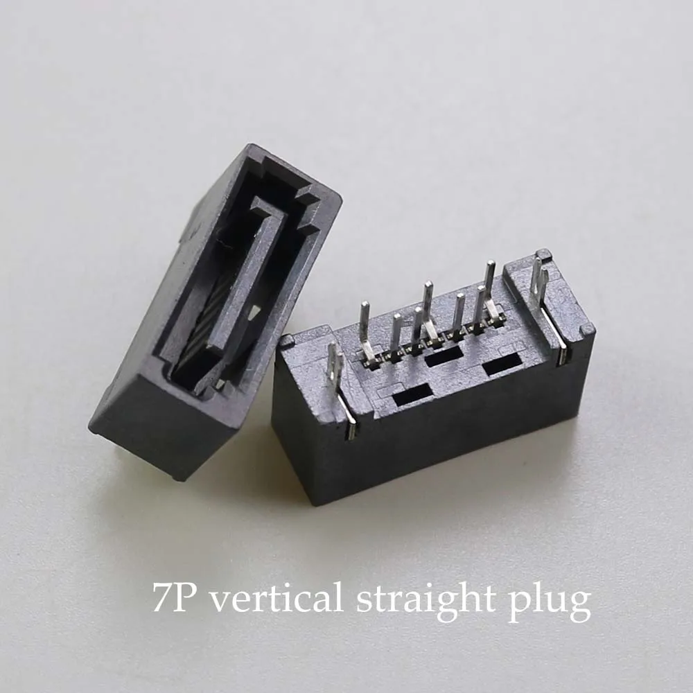 1pcs SATA Connector Male 7P Hard Disk Interface A Type Straight Needle Vertical Socket Curved PIN Connector Socket