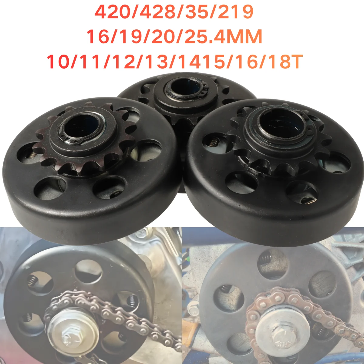 Centrifugal Automatic Clutch 10/11/12/13/14/15/16/18Tooth 16/19/20/25.4MM For Go Kart Fun Minibike 420/428/35/219 Chain Sprocket