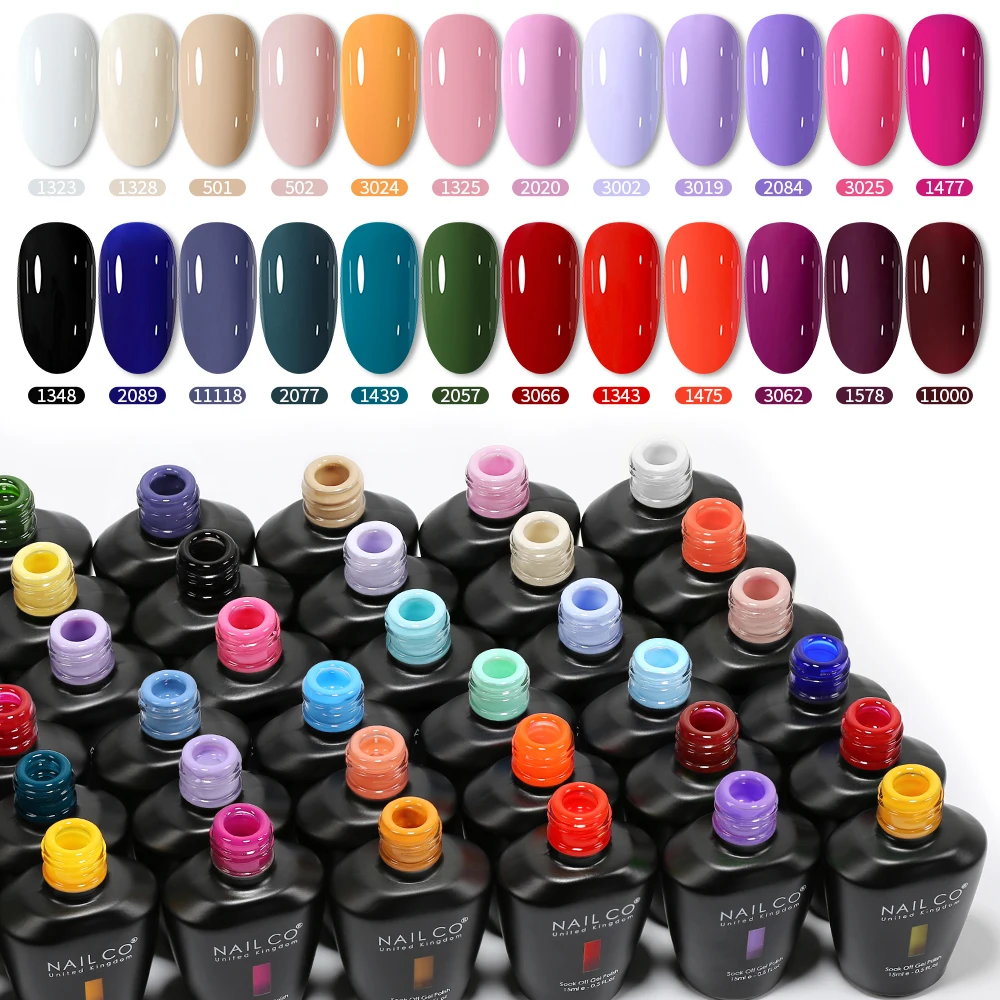 NAILCO Niebieska Seria Kolorów 15ml Letni Lakier Hybrydowy do Paznokci Żelowy Lakier do Paznokci Farba do Stemplowania Tusz Top LED Lakier do Paznokci Soak Off Żel Lak