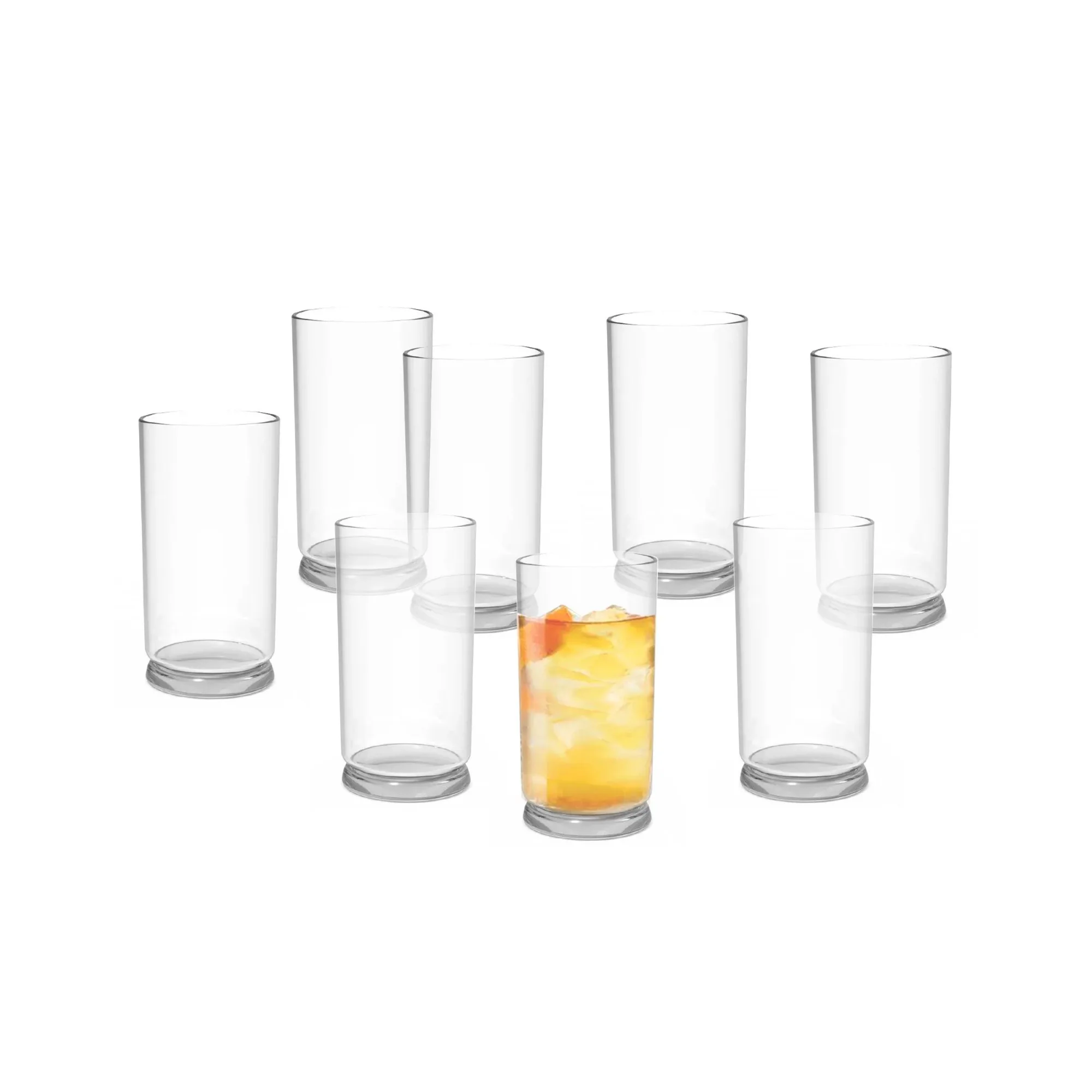 (2er-Pack) Klarglasbecher, 16 Unzen, 8er-Pack, nur Kaltgetränke