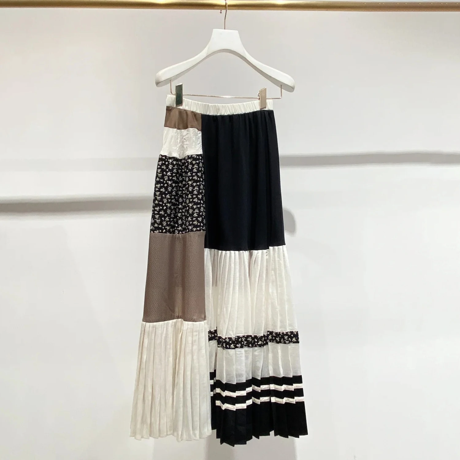 

High Waist A-Line Midi Skirt Vintage Polka Dot Pleated Women's Spring Autumn Faion Ci Commute High Waist Skirt