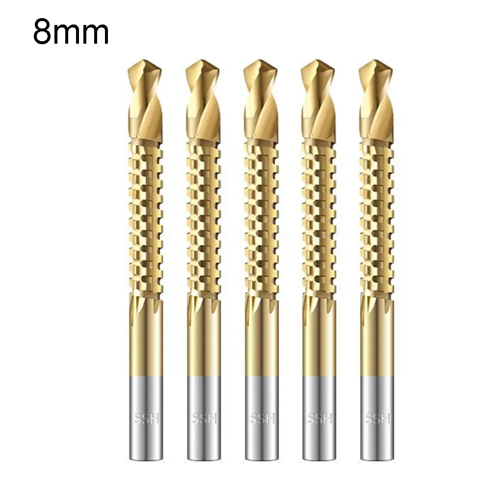 Mata bor kobalt, 5 buah mata bor kobalt, sekrup Spiral metrik, komposit, mata bor potong 3mm-8mm untuk pemotong lubang logam kayu