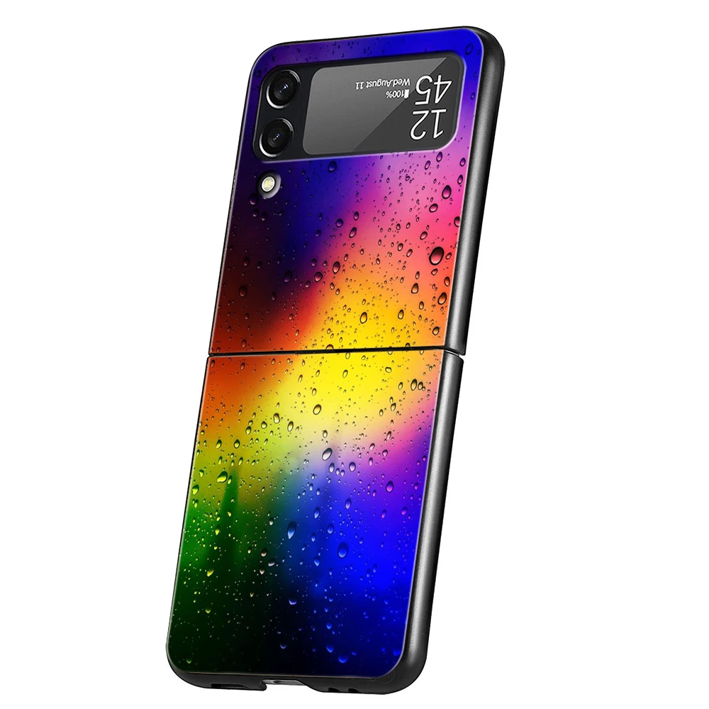 Gradient Color Water Hard PC Phone Case For Samsung Galaxy Z Flip 6 5 4 Black Cover For Galaxy Z Flip 3 Foldable Shockproof Capa – Detail 7
