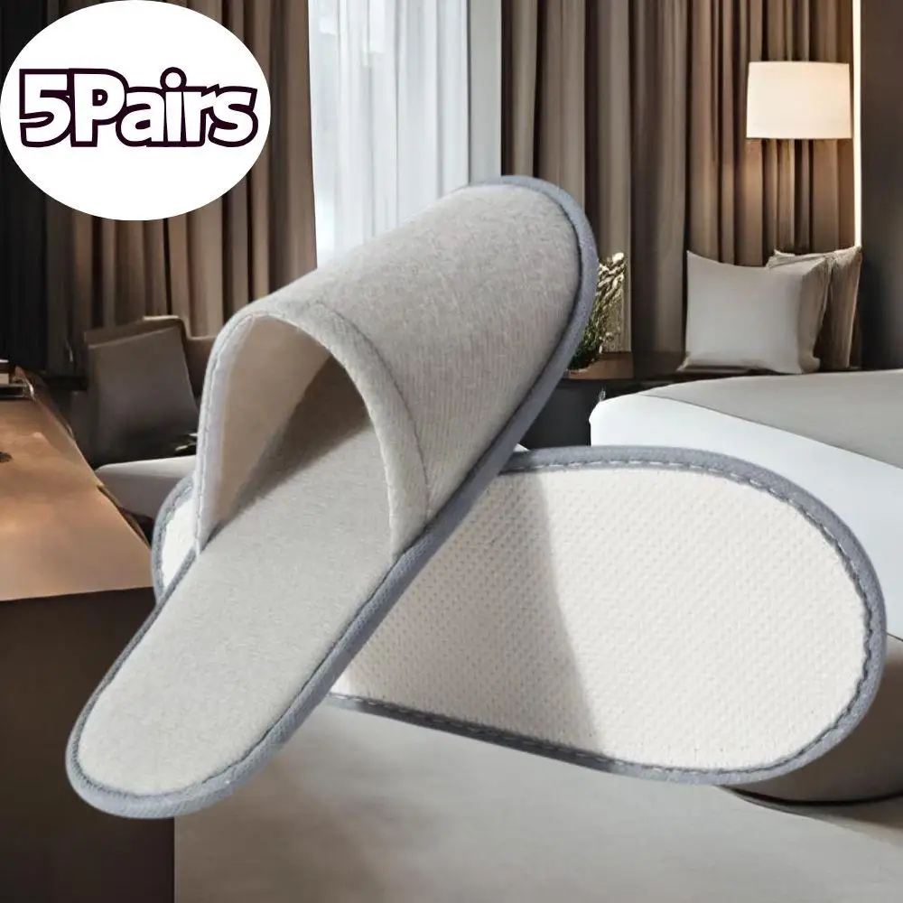 

5 пар нетканых одноразовых тапочек, дорожные домашние тапочки, деловые домашние тапочки для отеля, унисекс, домашние тапочки для гостей, дорожные тапочки