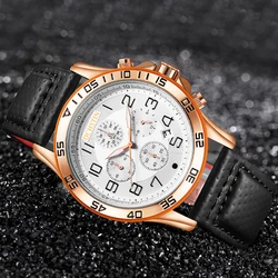 OCHSTIN Men Fashion Date Quartz Men Watches Male Clock Chronograph Sport Mens Wrist Watch Genuine Leather calendar quartz watch