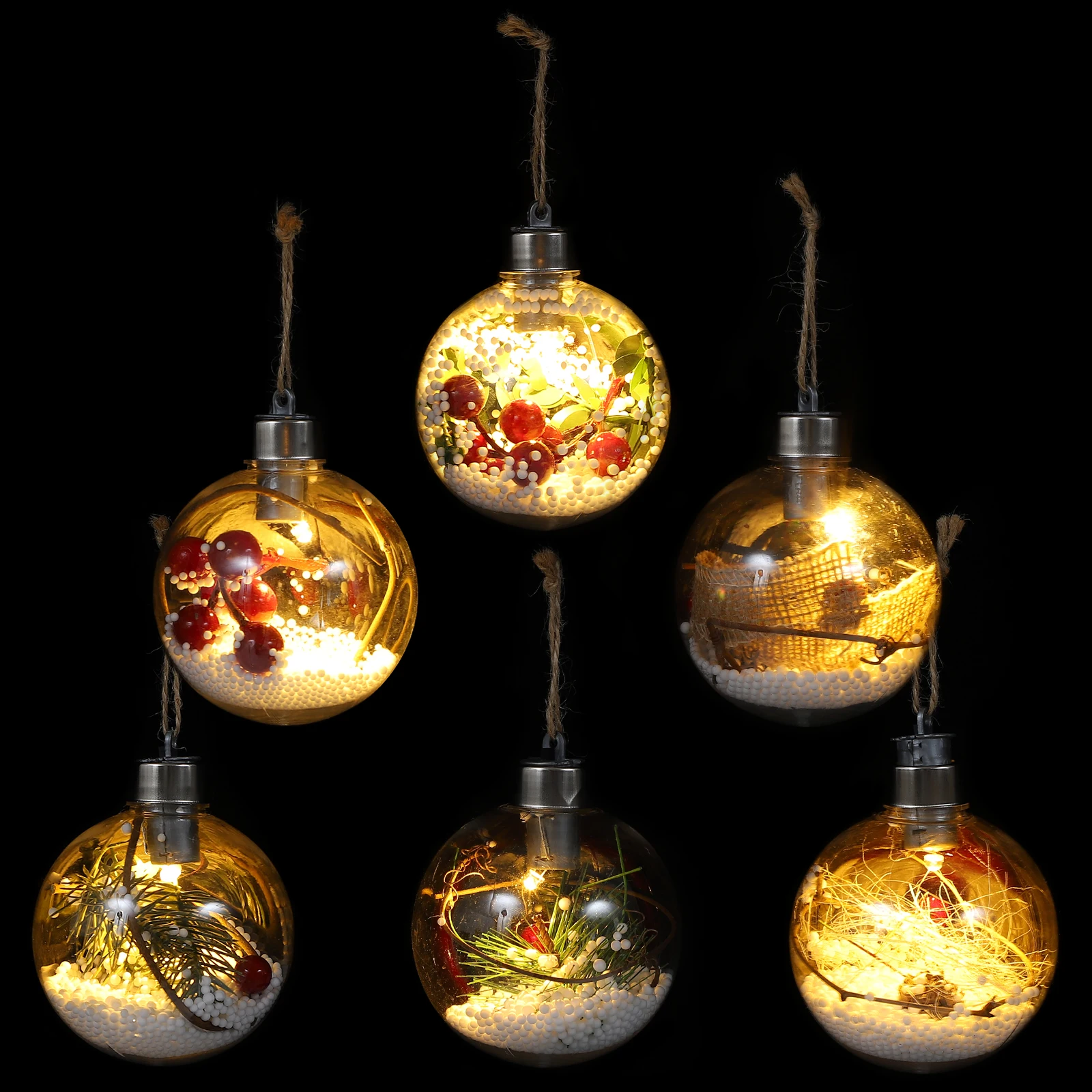 

6 Pcs Christmas Transparent Xmas Baubles Party Decorations Tree Pendant Wedding Holiday Supplies 2023