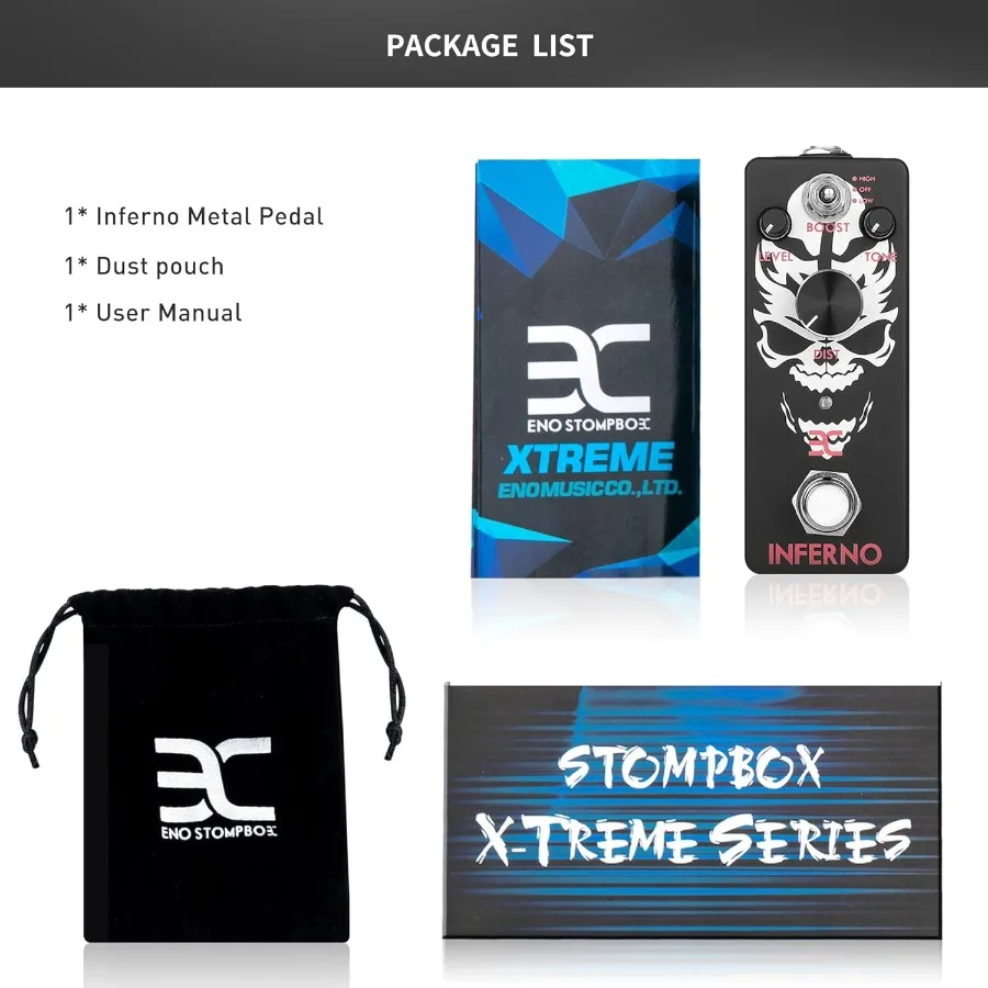 EX جحيم الموت المعادن تشويه الغيتار دواسة HighGain تأثيرات الغيتار الكهربائي دواسة صغيرة مع 3 وضع دفعة التبديل صحيح الالتفافية