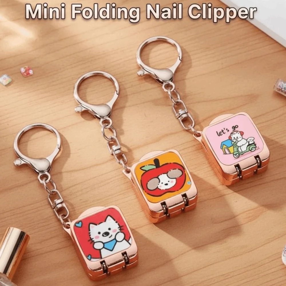 Creative Mini Folding Nail Clipper Portable Cute Nail Nipper Keychain Cartoon Professional Nail Cutting Pliers Nail Art