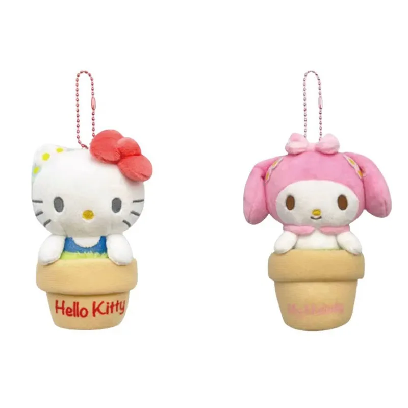 Sanrio Kawaii Hello Kitty knuffel My Melody schattige bloempot serie pluche pop rugzak hanger anime meisje Festival cadeau