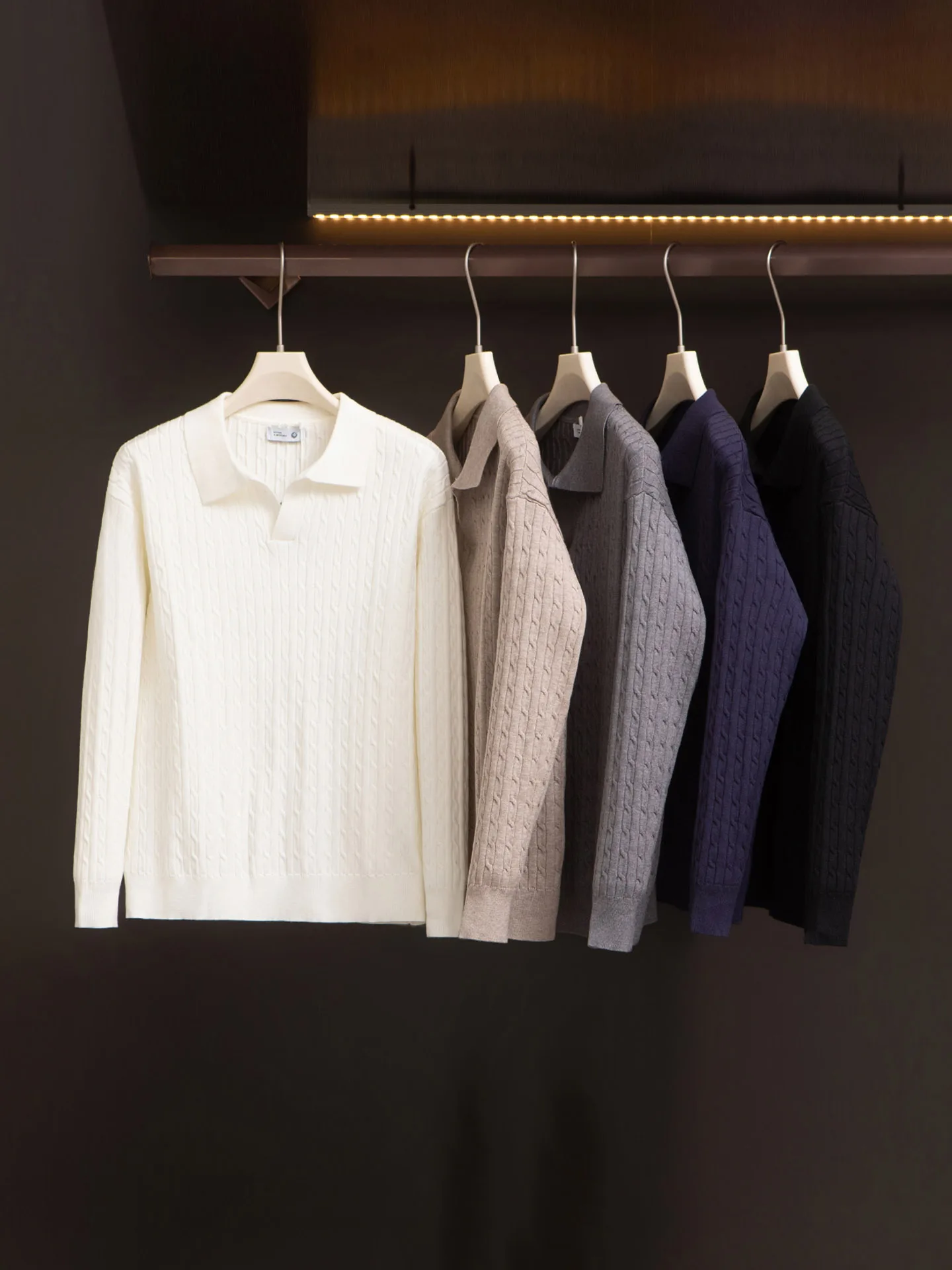 

Мужской базовый вязаный свитер с воротником, повседневный, с длинным рукавом, осенне-зимний, мягкий, для делового и повседневного стиля