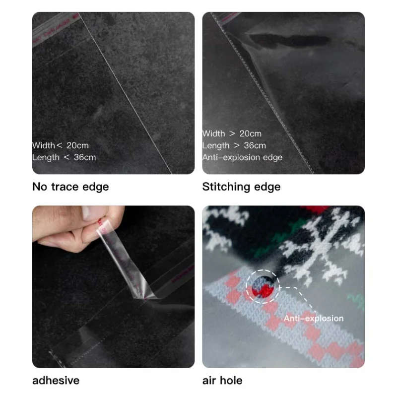 2025customized.Large Self Sealing Plastic Cellophane Sealable Resistant Transparent PE Stretch Polypropylene Opp Poly Pack