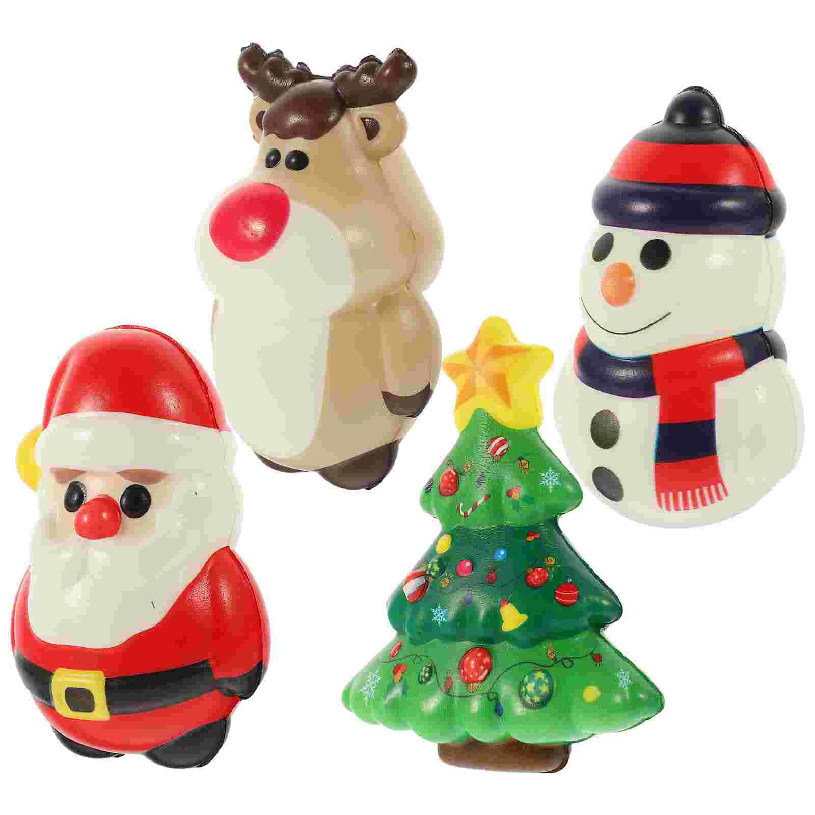 

4 Pcs Christmas Elk PU Slow Rebound Toy Squeeze for Party nament Christmas Toys Pressure Relief Hand Sensory Xmas
