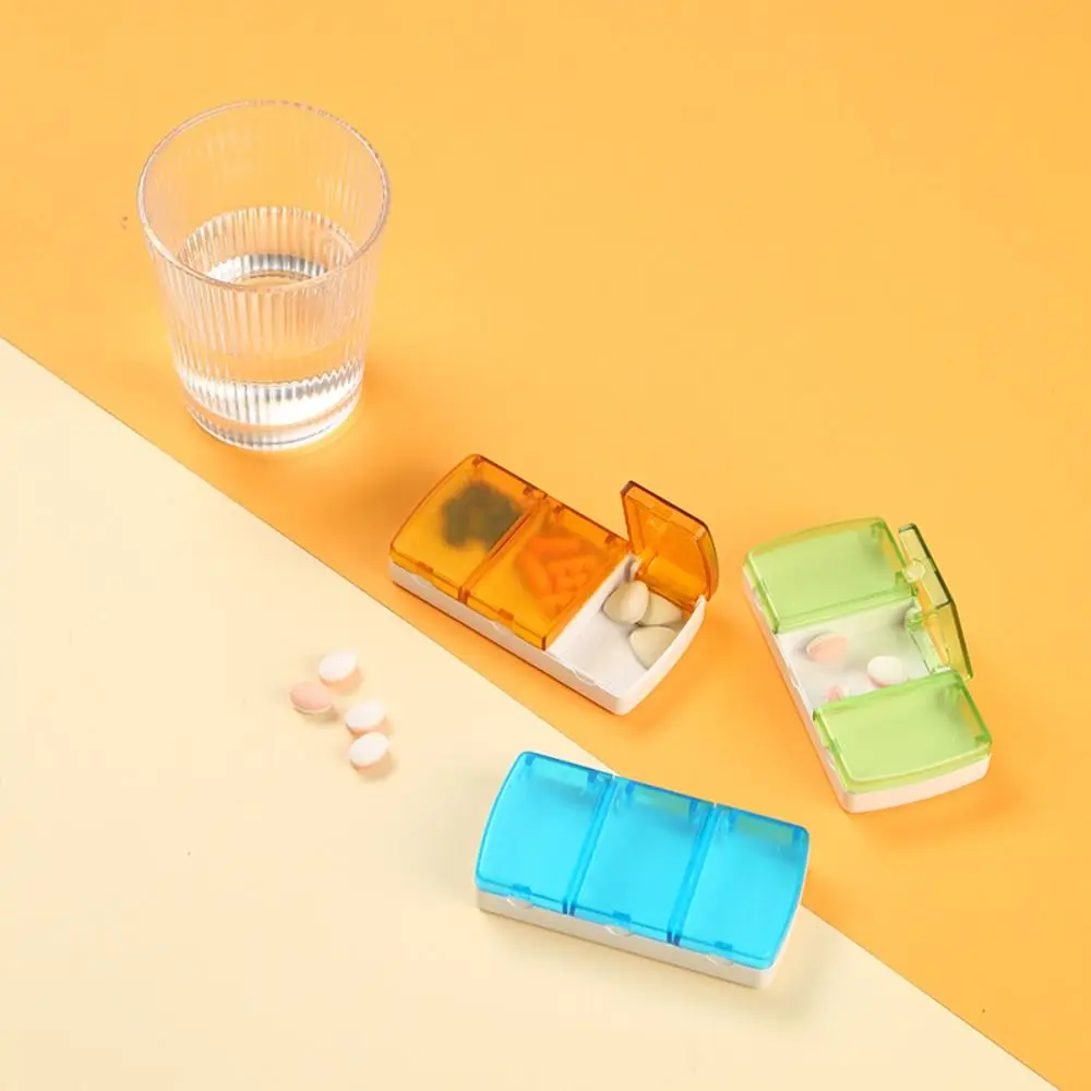 

Mini 3 Grids Medicine Box Creative Organizer Pill Case Dust Prevention Multi-purpose Tablet Splitter Travel
