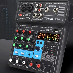 Teyun 4-Kanal professioneller tragbarer Soundmixer Computerkonsole Eingabe 48 V Strommodell Zertifizierung Ursprung Mischung N4 8 Hauptverkauf Digital Professional Console - №2