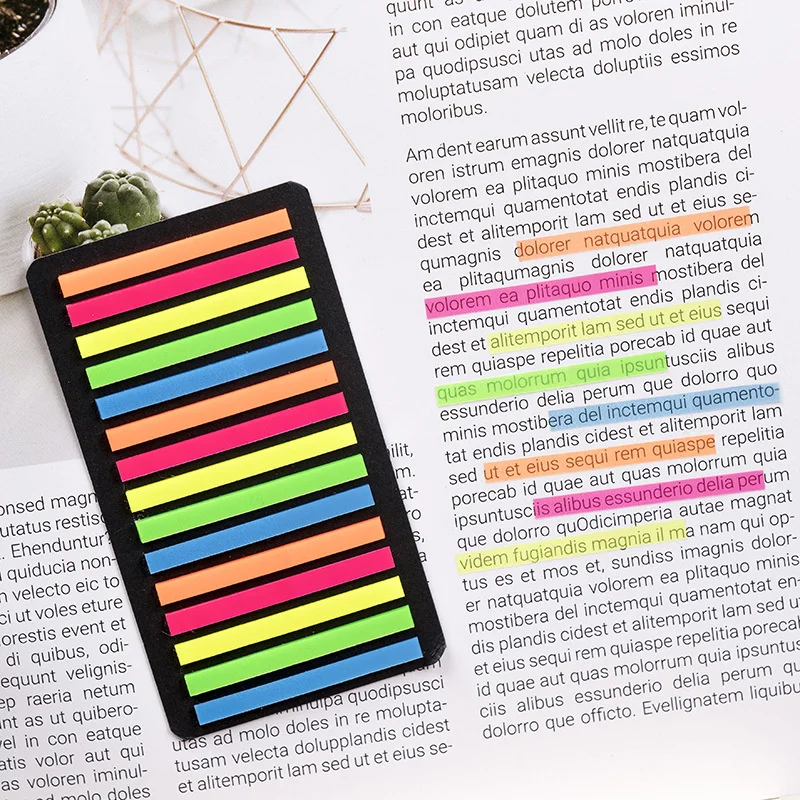 Professional Highlighter Index Sticky Strips, Book tabs tag Reading Markers, Clear See Through Sticky Notes