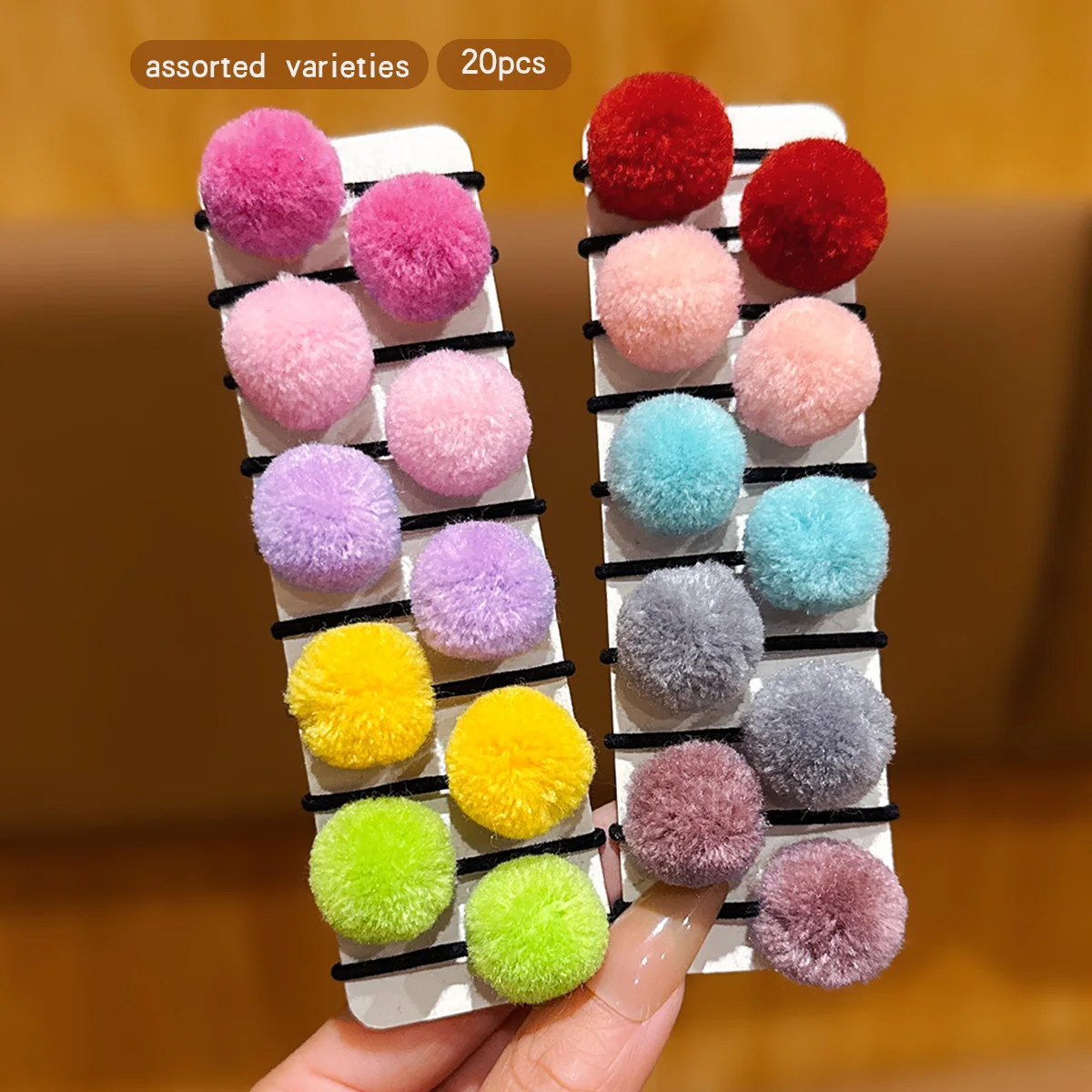 

20 colors of random colored ball hair rings, rubber bands, hair accessories suitable for daily use