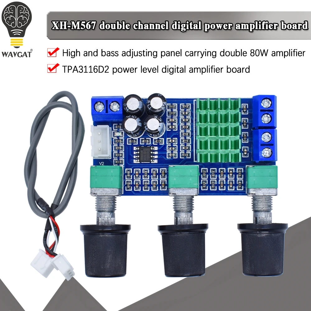 XH-M567 TPA3116D2 Dual-channel Stereo High Power Digital Audio Power Amplifier Board Audio Power Amplifier Board 80W*2