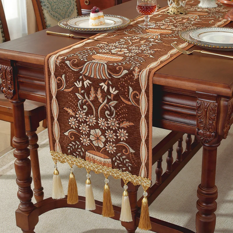 Chenille Tablecloth Christmas Decorative Tablecloth Waterproof Anti-fouling Household Table Flag Tassel Hanging Tassel Dustproof