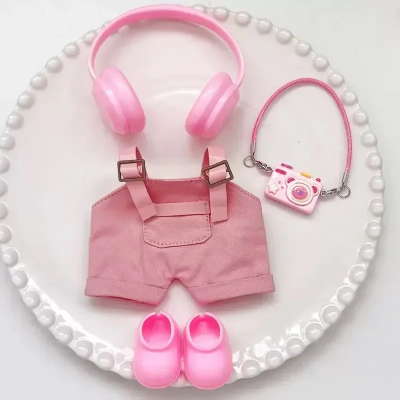 

For 15-17 cm v1v2 Labubu Clothes outfit Labubu Sitting Party Bear Label Scarf Hat Bag Dolls Accessories Cute Decoration