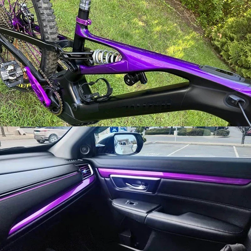 Premium Ultra Gloss Metallic Candy Purple Vinyl Car Wrap Film Roll with Air Release Stretchable Self Adhesive Decal