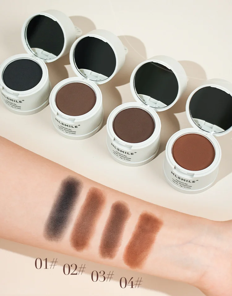 MLSMILE polvo para relleno y contorno de línea capilar, resistente al agua y al sudor, cubre instantáneamente las raíces del cabello, polvo esponjoso para cejas