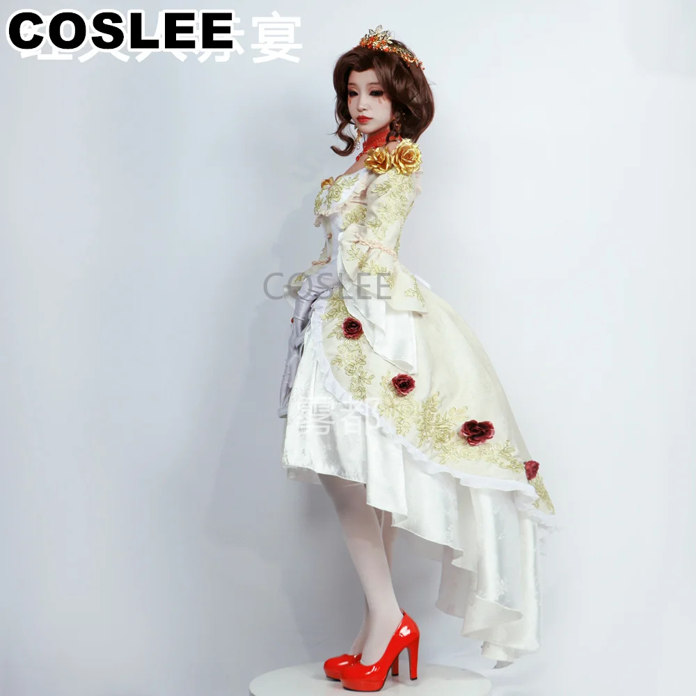 COSLEE Game Identity V Mrs. Red Madame Red Blood Feast Marie Palace Dress Elegant Cosplay Costume Halloween Outfit Women XS-3XL