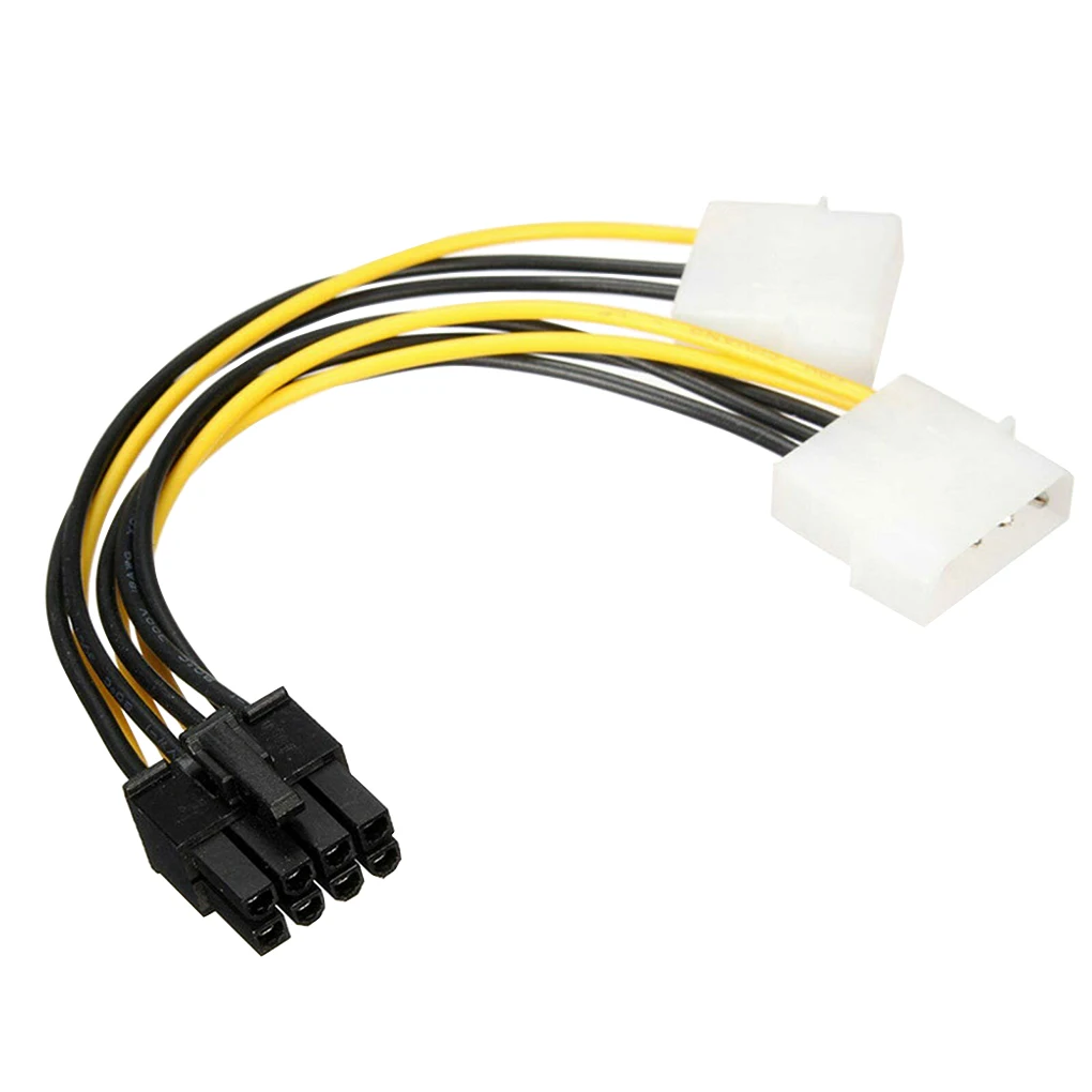 1/2/5/10 Pcs Double 4 Pin Molex IDE Male to 8 Pin Female PCI-E PCI e PCIE Y Molex IDE Power Cable Adapter Connector