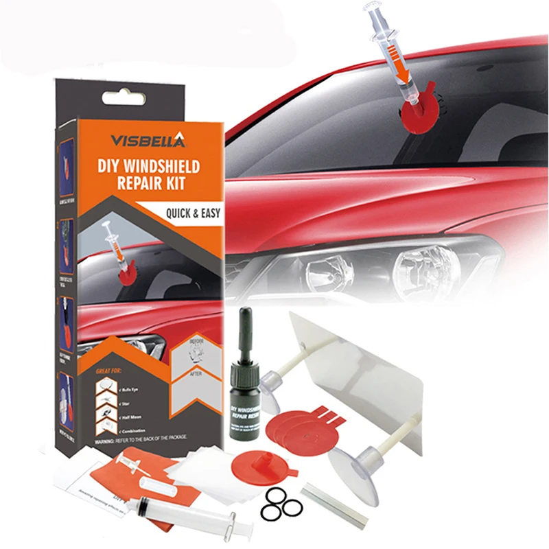 Windshield Repair Kit Quick Fix Car Cracked Glass Windscreen Resin Sealer DIY Auto Window Screen Polishing