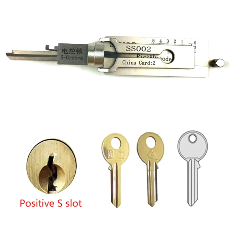 【K】2-in-1 Stainless Steel Key Decoder Portable Precision Hook And Pickup Hand Tool O-ring Pickup Kit Lock Decoder Repair Tools