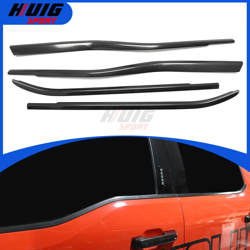 

Stainless Steel Carbon Look & Silver & Black Car Door Window Bottom Sill Cover Trim For Ford F150 F-150 2021-2025 Accessories