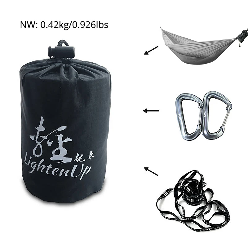 260*140 cm Ultralight Hammock 380T (20D) New Parachute Nylon Single Shelter For Hiking Riding And Camping