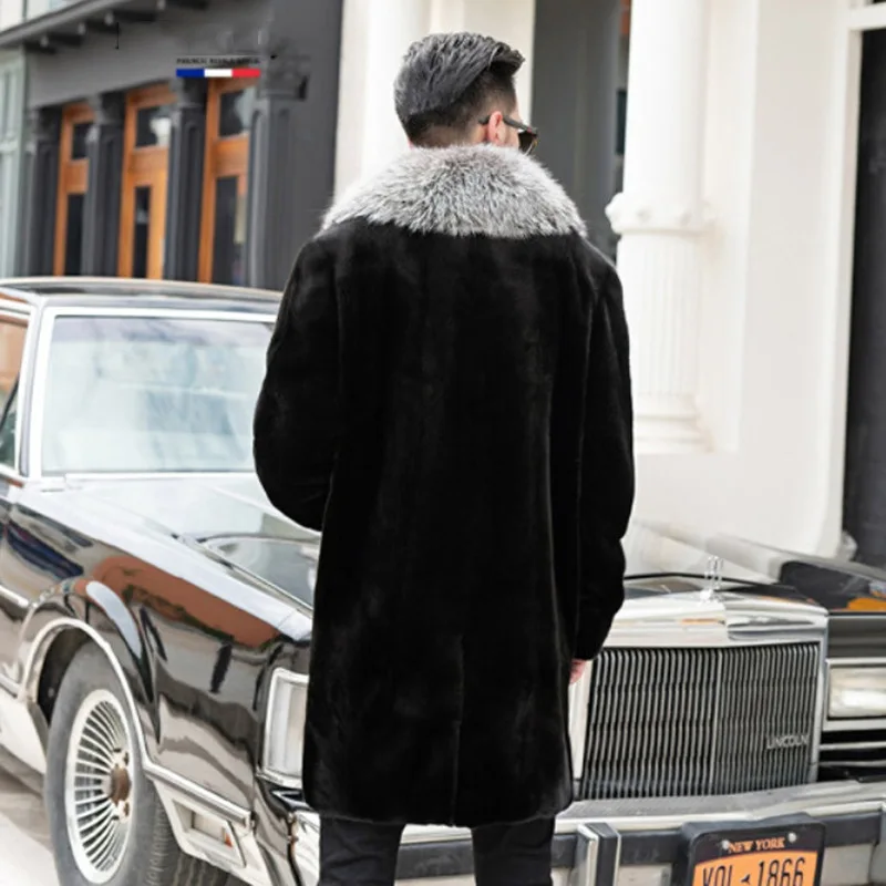 Men's Autumn/Winter Top Coat Faux Fur Fur Collar Simple Comfortable Casual Design Fashion Advanced Soft Niche Versatile Skinny
