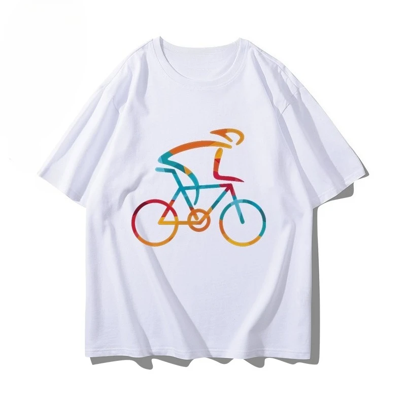 

Mountain Bike Cycling Club Short Sleeve T-Shirt Men's and Women's Summer Cotton Loose Versatile Casual Top Sports Popular Top