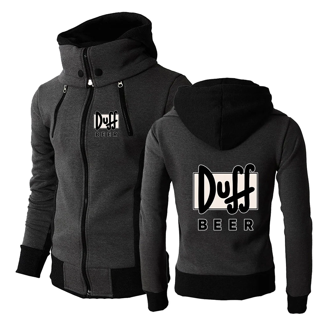 Duff Beer Trendy Printed Sports Zipper Sweatshirt Casual Men's Sports Sweatshirt Practical fabric Personality & Fashion