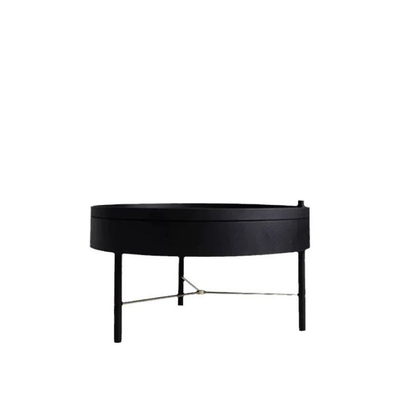 Nordic light luxury desktop, small apartment coffee table multi-functional combination rotating storage