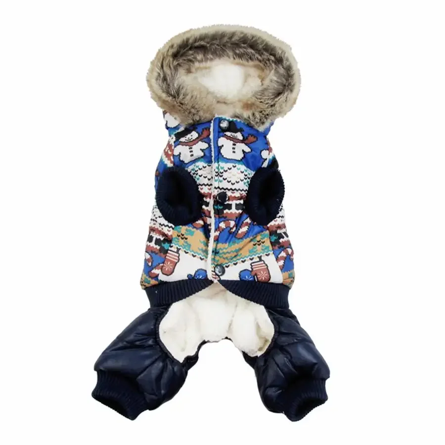 Snowman Pattern Winter Pet Dog Clothes, Warm, Small Dogs, Puppy Costume, Outfit Coat, Waterproof Jacket, Chihuahua Clothing