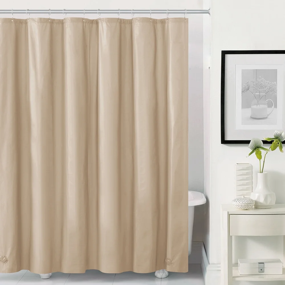 بطانة دش متينة مقاومة للماء من مادة PEVA مقاس 72 × 72 ثقيلة الوزن ذات 3 قياسات للحمام، تصميم صلب أساسي سهل التنظيف وخالي من الكلوريد #3