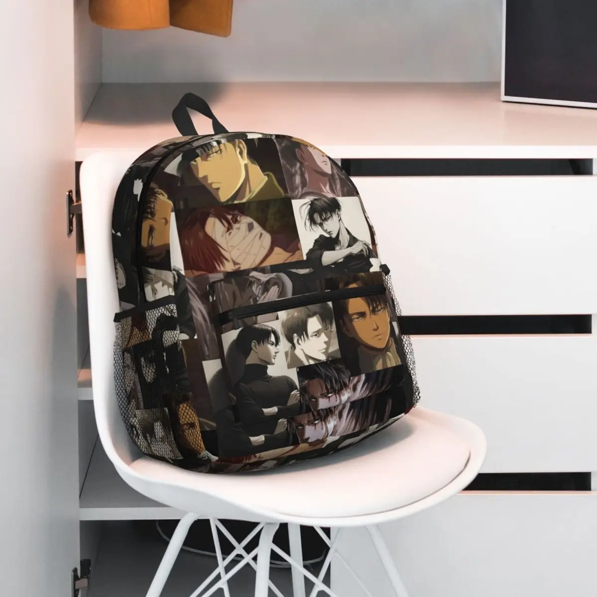 Levi Ackerman Attack On Titan Student Backpack School Bag Hiking Travel Daypack for Boys Girls Bookbag Shoulder Bags