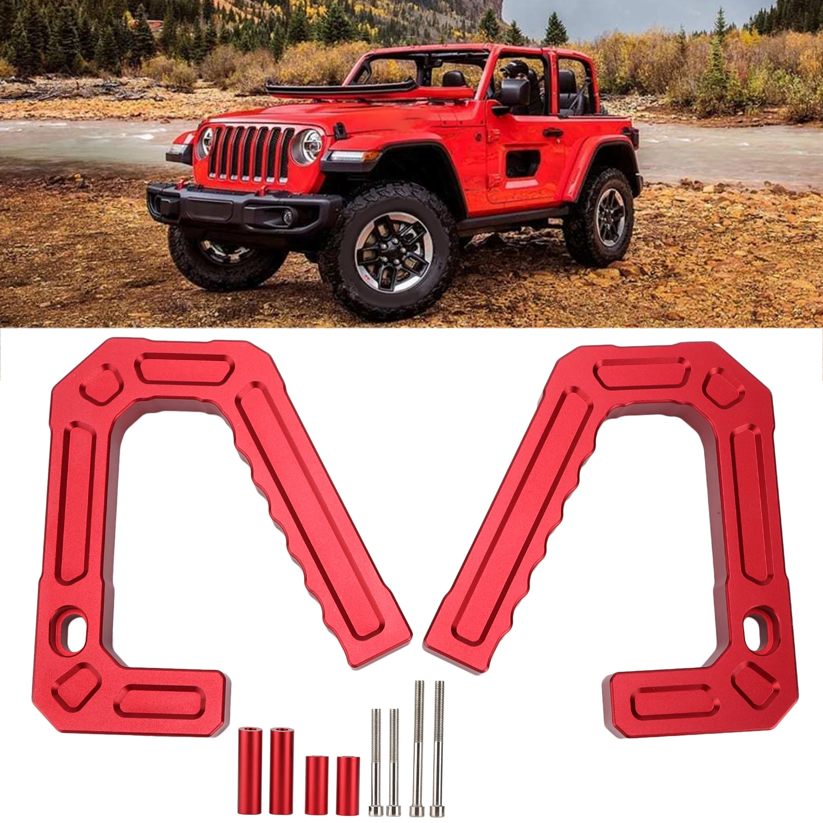 

Front Grab Handle Grip Bar Replacement for Jeep Wrangler 07-18 JK/Unlimited Sport Sahara Rubicon ModelsRed